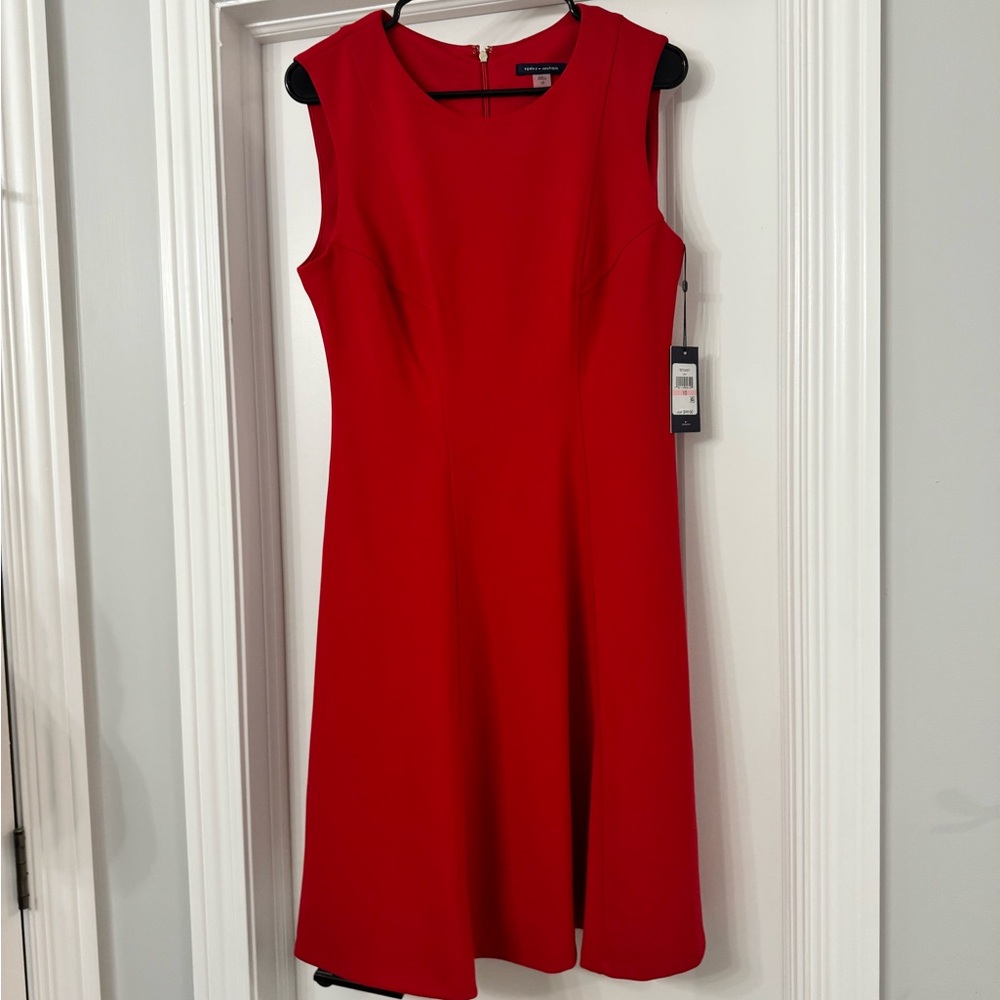 Tommy Hilfiger red A-Line dress. Size 10. New with tags